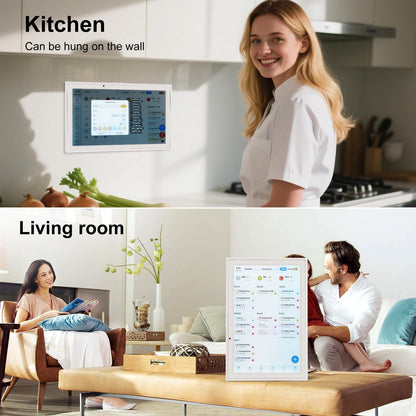 10.1 Inch Smart Digital Calendar Chore Chart Meal Planner HD Touchscreen Smart Family Planner, Hearth Display Desk Digital Calendar Seamless Scheduling(No Battery)