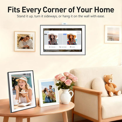 15.6" Smart Digital Calendar Frame– Touchscreen Family Calendar with Electronic Chore Chart & Digital To-Do List, Electronic Planner for Home with Wifi Sync, Desktop &Wall Smart Calendars | Black